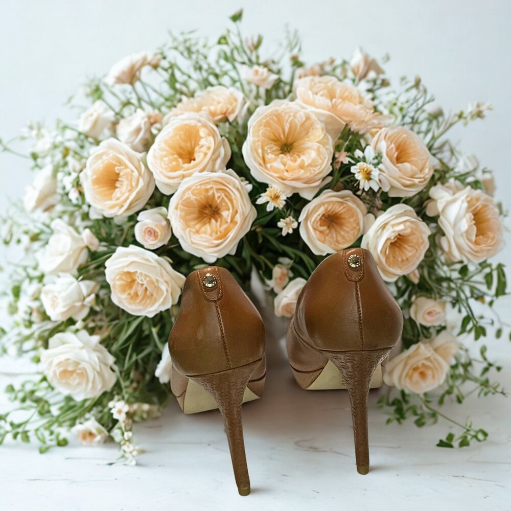 Michael Kors Camel Signature Heel Pumps - 10